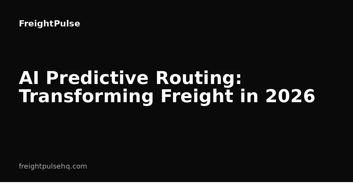 AI Predictive Routing: Transforming Freight in 2026
