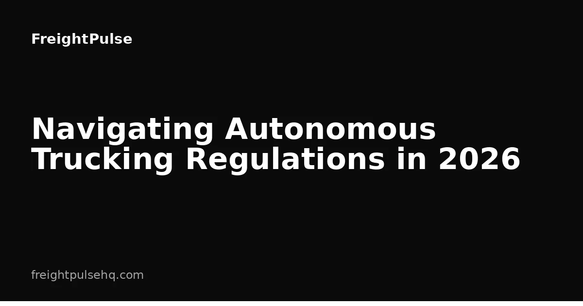 Navigating Autonomous Trucking Regulations in 2026