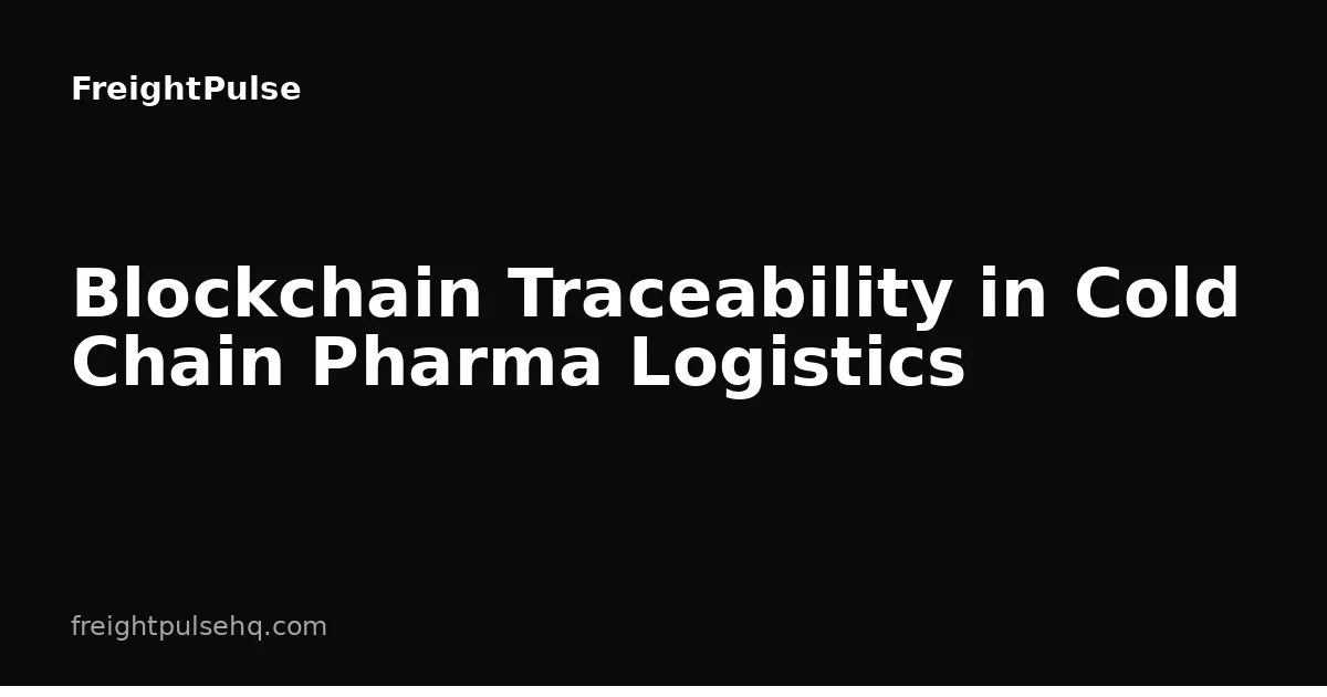 Blockchain Traceability in Cold Chain Pharma Logistics
