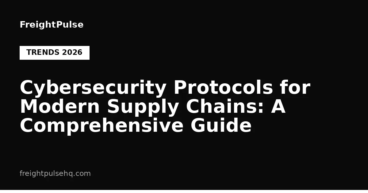 Cybersecurity Protocols for Modern Supply Chains: A Comprehensive Guide