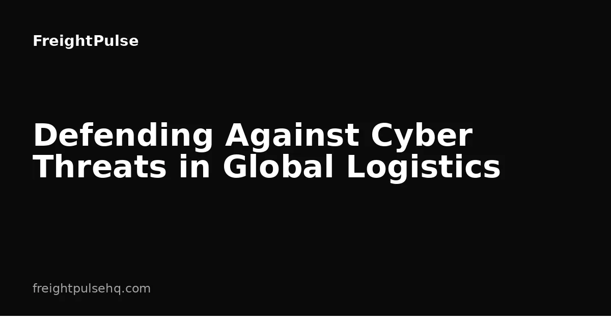 Defending Against Cyber Threats in Global Logistics