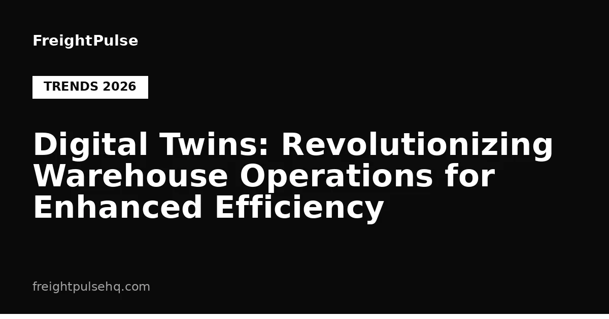 Digital Twins: Revolutionizing Warehouse Operations for Enhanced Efficiency