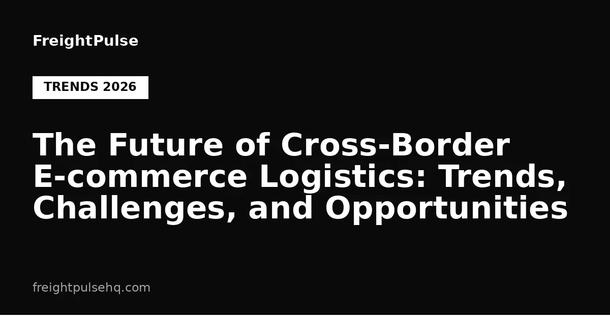 The Future of Cross-Border E-commerce Logistics: Trends, Challenges, and Opportunities