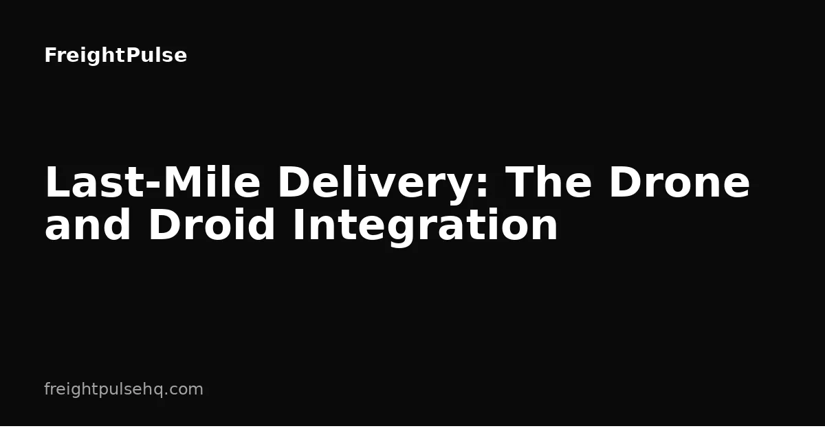Last-Mile Delivery: The Drone and Droid Integration