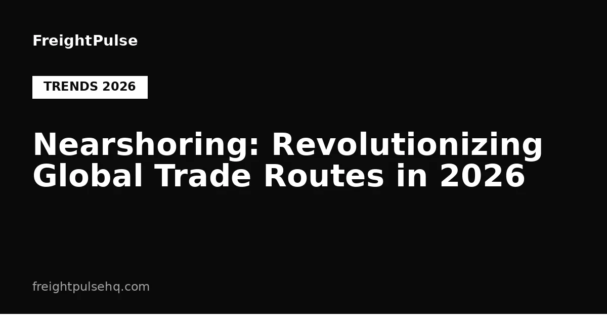 Nearshoring: Revolutionizing Global Trade Routes in 2026
