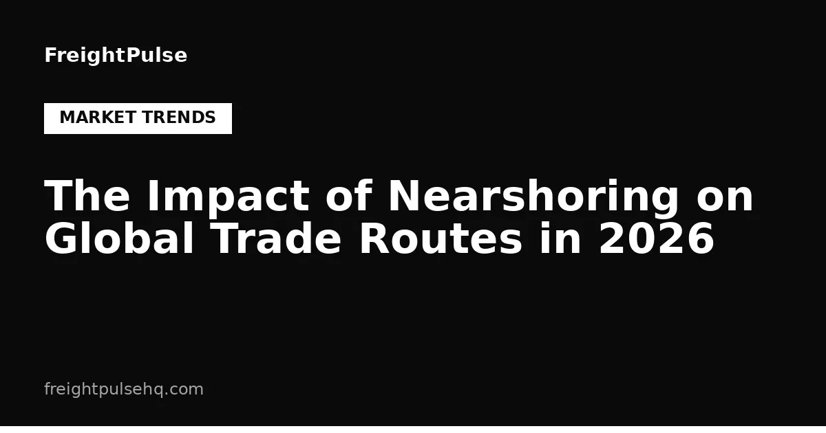 The Impact of Nearshoring on Global Trade Routes in 2026